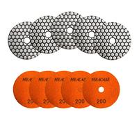 Meacase 10Pcs 4 inch Grit 200 Dry Diamond Polishing Pads for Granite Marble Stone(100mm)
