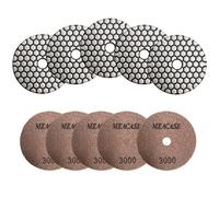 Meacase 10Pcs 4 inch Grit 3000 Dry Diamond Polishing Pads for Granite Marble Stone(100mm)