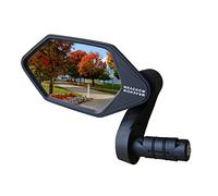 MEACHOW New Bar End Bike Mirror, Crystal UHD Automotive Grade Glass Lens E-Bike Mirrors, Scratch Resistant, Safe Rearview Mirrors, (Blue Left Side) ME-022LB