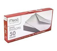 Mead #10 Envelopes, Letter Size, 4-1/8" x 9-1/2", Gummed Closure, White All-Purpose for Home & Office Mail, 50 Count (75050)