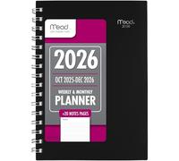 Mead 2026 Planner, Weekly & Monthly, 15-Month, 5-1/2" x 8-1/2", Small, Basic, Black (CRW4200526)