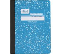 Mead Composition 09918AY7 Notebook Wide Ruled 24 x 19 cm 100 Sheets Blue Marble