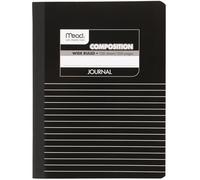 Mead Composition Book/Notebook, Wide Ruled Paper, 100 Sheets, 9-3/4" x 7-1/2", Black (09920)