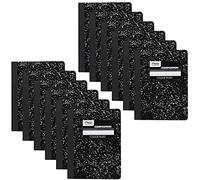 Mead Composition Notebooks, 12 Pack, College Ruled Paper, 9-3/4" x 7-1/2", 100 Sheets per Comp Book, Black Marble (72938)