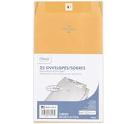 Mead Envelopes, 6" x 9", Clasp Closure, Brown Kraft All-Purpose 24-lb Paper Mailing Envelopes, 25 Count (76018)