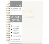 Mead Moments Wedding Planner and Marriage Journal, 6" x 8", 160 Pages, Flexible Cover, White (XC0076F)