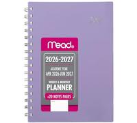 Mead Planner 2026-2027 Weekly & Monthly Academic 15-Month April-June, 5-1/2" x 8-1/2", Basic, Lilac (CAW42019)