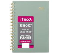 Mead Planner 2026-2027 Weekly & Monthly Academic 15-Month April-June, 5-1/2" x 8-1/2", Basic, Soft Grass (CAW42093)