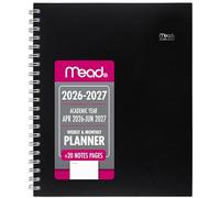 Mead Planner 2026-2027 Weekly & Monthly Academic 15-Month April-June, 8-1/2" x 11", Basic, Black (CAW62005)