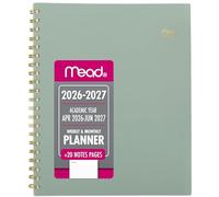 Mead Planner 2026-2027 Weekly & Monthly Academic 15-Month April-June, 8-1/2" x 11", Basic, Soft Grass (CAW62093)