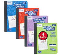 Mead Primary Journal Creative Story Tablet Composition Notebook, 7.5" x 9.75", Grades K-2, 100 Sheets, 4 Pack, Assorted Colors (610051-ECM)