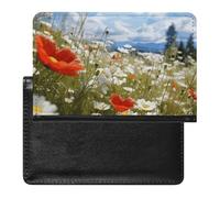 Meadow And Daisy Flowers Passport Holder Passport Cover Protector Essentials with Credit Card Slots for Women Men