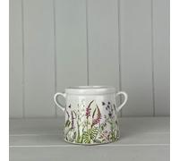 Meadow Flower Design Ceramic Pot - 10cm Flower Vase Plant Succulent Herb Pot