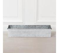 Meadow Rectangular Roll Top White Wash Metal 64Cm Planter