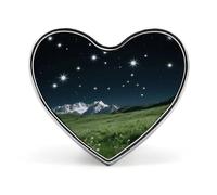 Meadow Stars Night Sky Lapel Pin Metal Brooch Badge Round Button Enamel Style Pinback for Hats Bags Clothing Gift