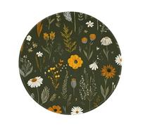 Meadow Wildflower Scatter Print Round Mouse Pad 8 in, Non-Slip Gaming,Laptop Desk Pad