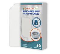 Meadowcare Commode Absorbent Pads | Pack of 50 Super Absorbent Pad for Commode Liners and Portable Toilets | Absorbs Over 1 Litre of Liquid - Pads Only