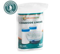 Meadowcare Commode Liners Pack of 40 | Fragrance Free Disposable Bags | For Commodes, Bed Pans, Commode Chairs & Portable Toilets | Universal Fit