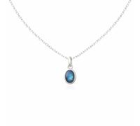 Meadows 6x8 mm Oval Shape Blue Fire Natural Labradorite 925 Sterling Silver Pendant Necklace Gift Jewelry for Her (Malachite)