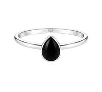 Meadows 925 Sterling Silver Black Onyx Ring Oval Gemstone Ring Handmade Minimalist Jewelry Gift for Women R-1919AC_V