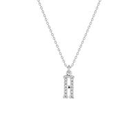 Meadows 925 Sterling Silver Capital Letter H Pendant Necklace Dainty Sparkly Cubic Zirconia Alphabet Charm Jewelry Gift for Her NK-H3