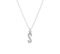 Meadows 925 Sterling Silver Capital Letter Pendant Necklace Dainty Sparkly Cubic Zirconia Alphabet Charm Jewelry Gift for Her NK-03