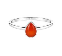 Meadows 925 Sterling Silver Carnelian Ring Oval Gemstone Ring Handmade Minimalist Jewelry Gift for Women R-1919AD_O 1/2
