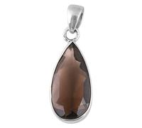 Meadows 925 Sterling Silver Faceted Smoky Quartz Pendant - Handmade Gemstone Jewelry - Elegant Boho Necklace for Women - Gift for Her, Wife, Mom - Valentine’s Day, Birthday, Mother’s Day