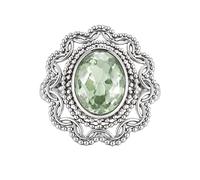 Meadows 925 Sterling Silver Green Amethyst Gemestone Women All Size Ring Handmade Jewelry R-01AS_U 1/2