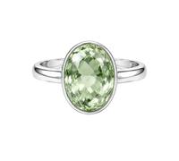 Meadows 925 Sterling Silver Green Amethyst Ring for Women Oval Gemstone Solitaire Ring Handmade Minimalist Jewelry R-16AS_P