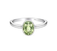 Meadows 925 Sterling Silver Green Amethyst Ring Oval Gemstone Ring Handmade Minimalist Jewelry Gift for Women R-1908AS_L