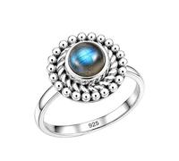 Meadows 925 Sterling Silver Labradorite Gemstone Statement Ring for Women Beautiful Design Birth Stone Gift Handmade Jewelry R-27AI_V