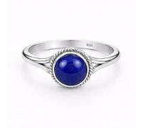 Meadows 925 Sterling Silver Lapis Lazuli Ring Round Gemstone Ring Handmade Minimalist Jewelry Gift for Women R-1795AD_O 1/2