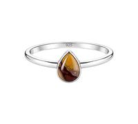 Meadows 925 Sterling Silver Mookite Teardrop Ring for Women Genuine Pear Shaped Gemstone Solitaire Statement Ring Boho Jewelry Gift R-1919AAA_R 1/2