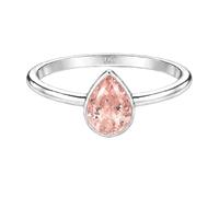 Meadows 925 Sterling Silver Morgonite Lab Grown Ring Oval Gemstone Ring Handmade Minimalist Jewelry Gift for Women R-1919BB_L