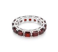 Meadows 925 Sterling Silver Natural Red Garnet Gemstone Eternity Ring (8)
