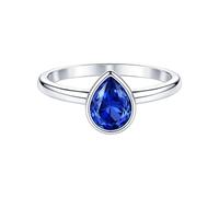 Meadows 925 Sterling Silver Pear Blue Sapphire Gemstone Statement Ring for Women Solitaire Design Boho Handmade Jewelry Gift R-17AT_J