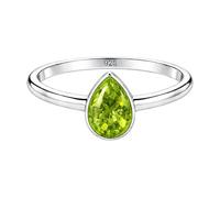 Meadows 925 Sterling Silver Peridot Lab Grown Ring Oval Gemstone Ring Handmade Minimalist Jewelry Gift for Women R-1919AS_O 1/2