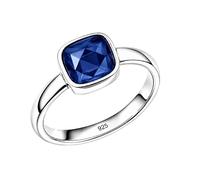 Meadows 925 Sterling Silver Ring for Women Blue Sapphire Cushion cut Gemstone Solitaire Statement Ring Minimalist Hanmade Jewelry R-28AT_N 1/2