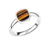 Meadows 925 Sterling Silver Ring for Women Tiger Eye Cushion cut Gemstone Solitaire Statement Ring Minimalist Hanmade Jewelry R-28AK_S 1/2