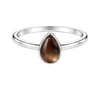 Meadows 925 Sterling Silver Smoky Quartz Ring Oval Gemstone Ring Handmade Minimalist Jewelry Gift for Women R-1919AP_S 1/2