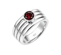 Meadows 925 Sterling Silver Spinner Ring for Anxiety Hammered Meditation Garnet Gemstone Men And Women Ring for Handmade Jewelry R-21AG_X 1/2