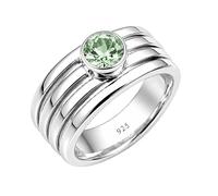 Meadows 925 Sterling Silver Spinner Ring for Anxiety Hammered Meditation Green Amethyst Gemstone Men And Women Ring for Handmade Jewelry R-21AI_J 1/2