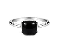 Meadows Black Onyx Cushion Shape Gemstone 925 Sterling Silver Simple Boho Ring Handmade Jewelry R-1911AB_T