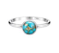 Meadows Blue Copper Turquoise Marquise Shape Gemstone 925 Sterling Silver Simple Boho Ring Handmade Jewelry R-1965AN_T 1/2