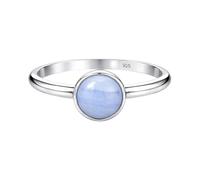 Meadows Blue Lace Agate Marquise Shape Gemstone 925 Sterling Silver Simple Boho Ring Handmade Jewelry R-1965AL_O