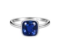 Meadows Blue Sapphire Lab Grown Cushion Shape Gemstone 925 Sterling Silver Simple Boho Ring Handmade Jewelry R-1911AT_S