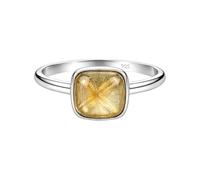 Meadows Golden Rutile Cushion Shape Gemstone 925 Sterling Silver Simple Boho Ring Handmade Jewelry R-1911AM_K 1/2