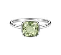 Meadows Green Amethyst Cushion Shape Gemstone 925 Sterling Silver Simple Boho Ring Handmade Jewelry R-1911AS_T 1/2
