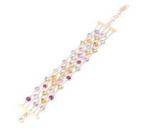 Meadows Multi Gemstone 925 Sterling Silver Rose Gold Plated Bracelet Womens Jewellery Valentines Day Gifts for Women Promise Day, Mom, Easter